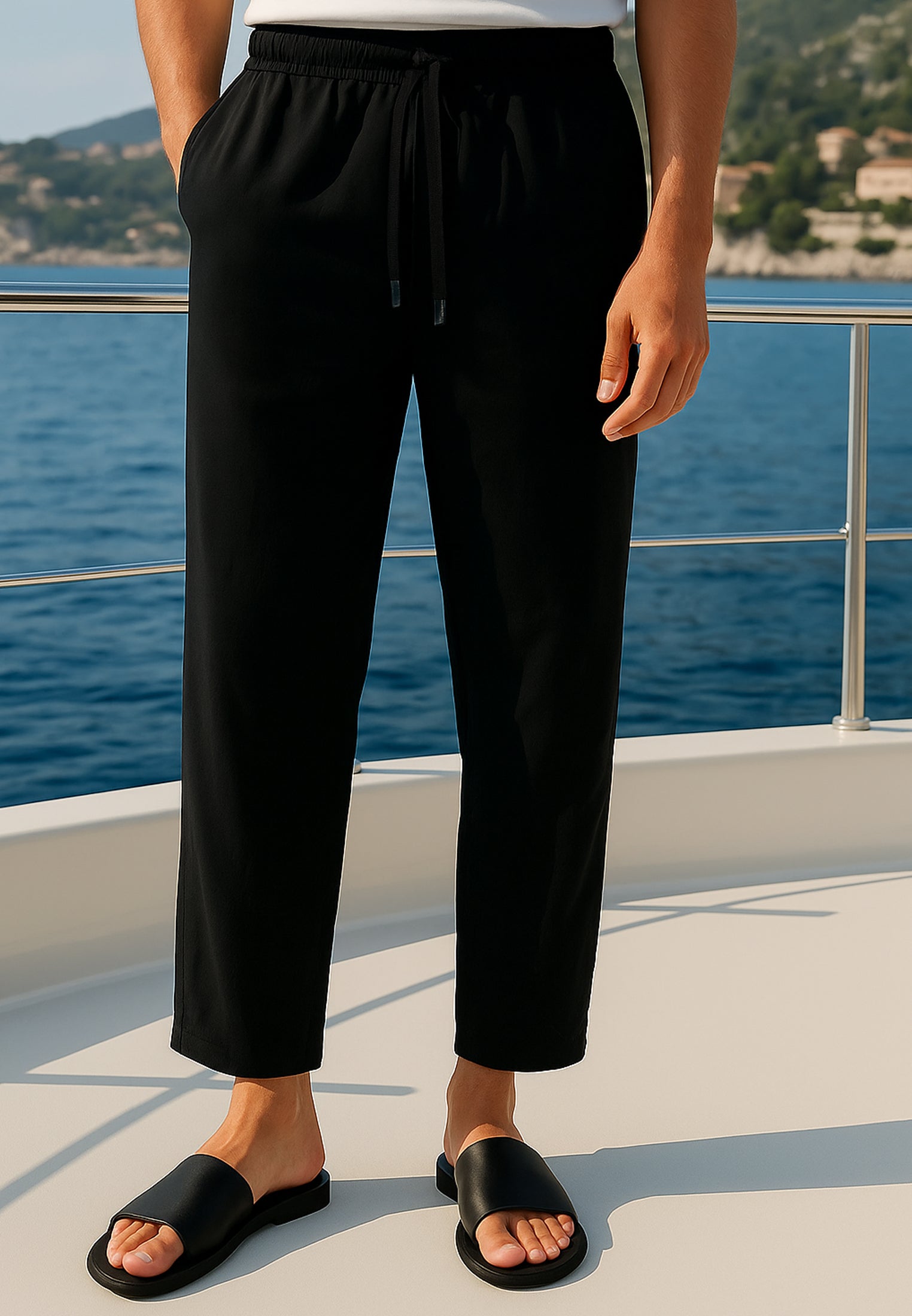 MONACO PLEATED HOLIDAY TROUSERS MIDNIGHT
