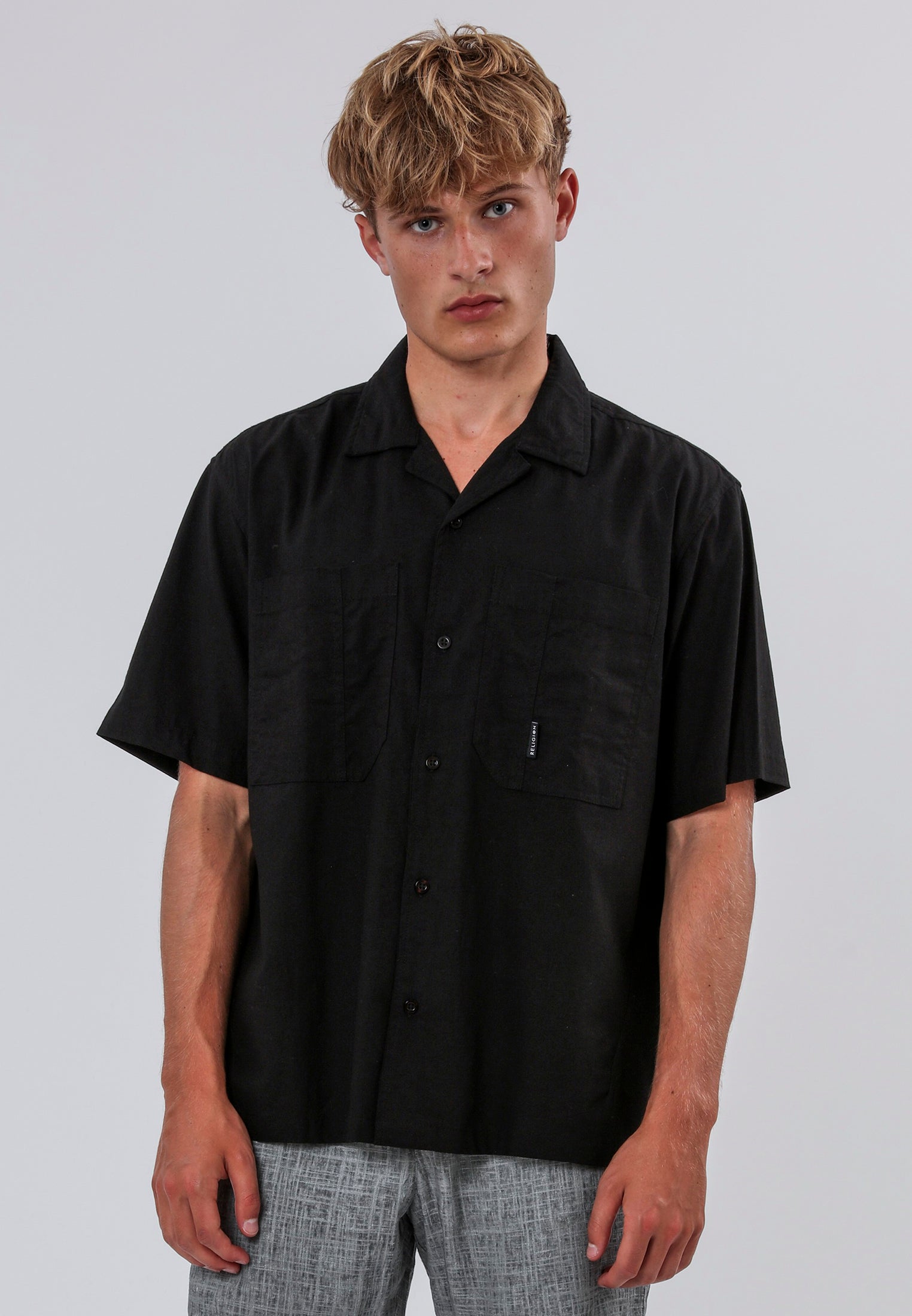 CORPS LINEN BLEND SHIRT BLACK