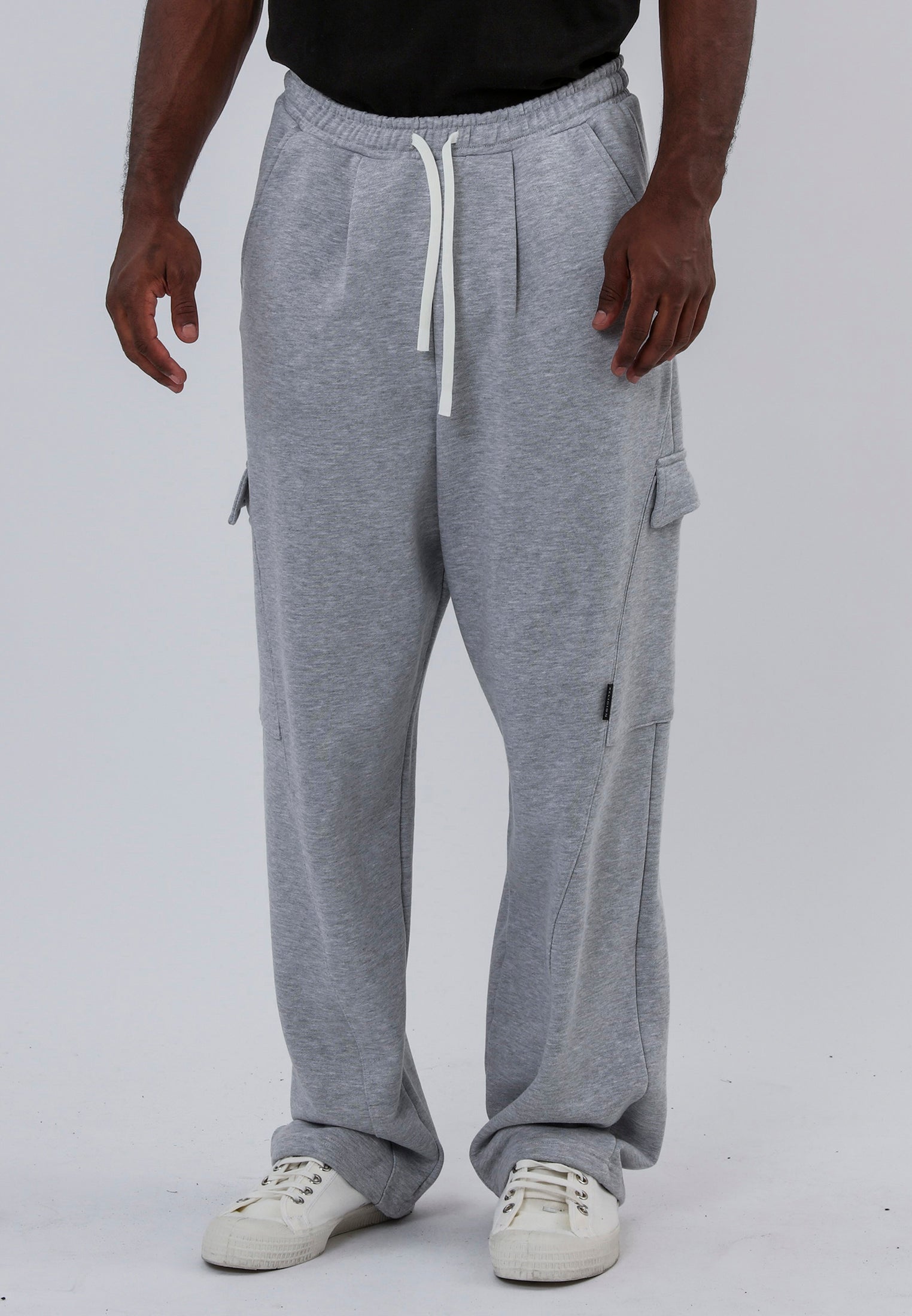 RELAXED CARGO PANTS GREY MARL