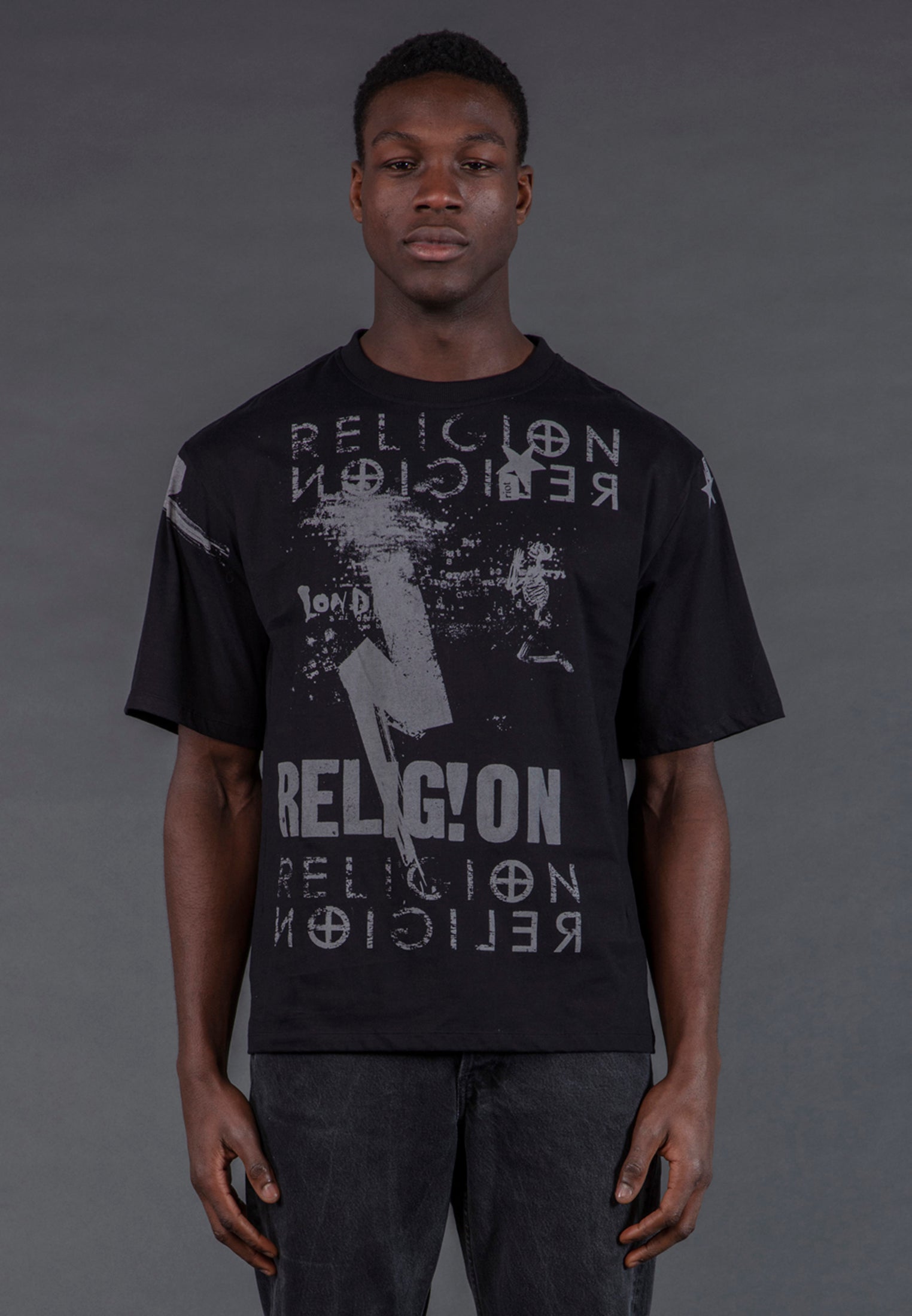 MONTAGE COLOUR T-SHIRT BLACK