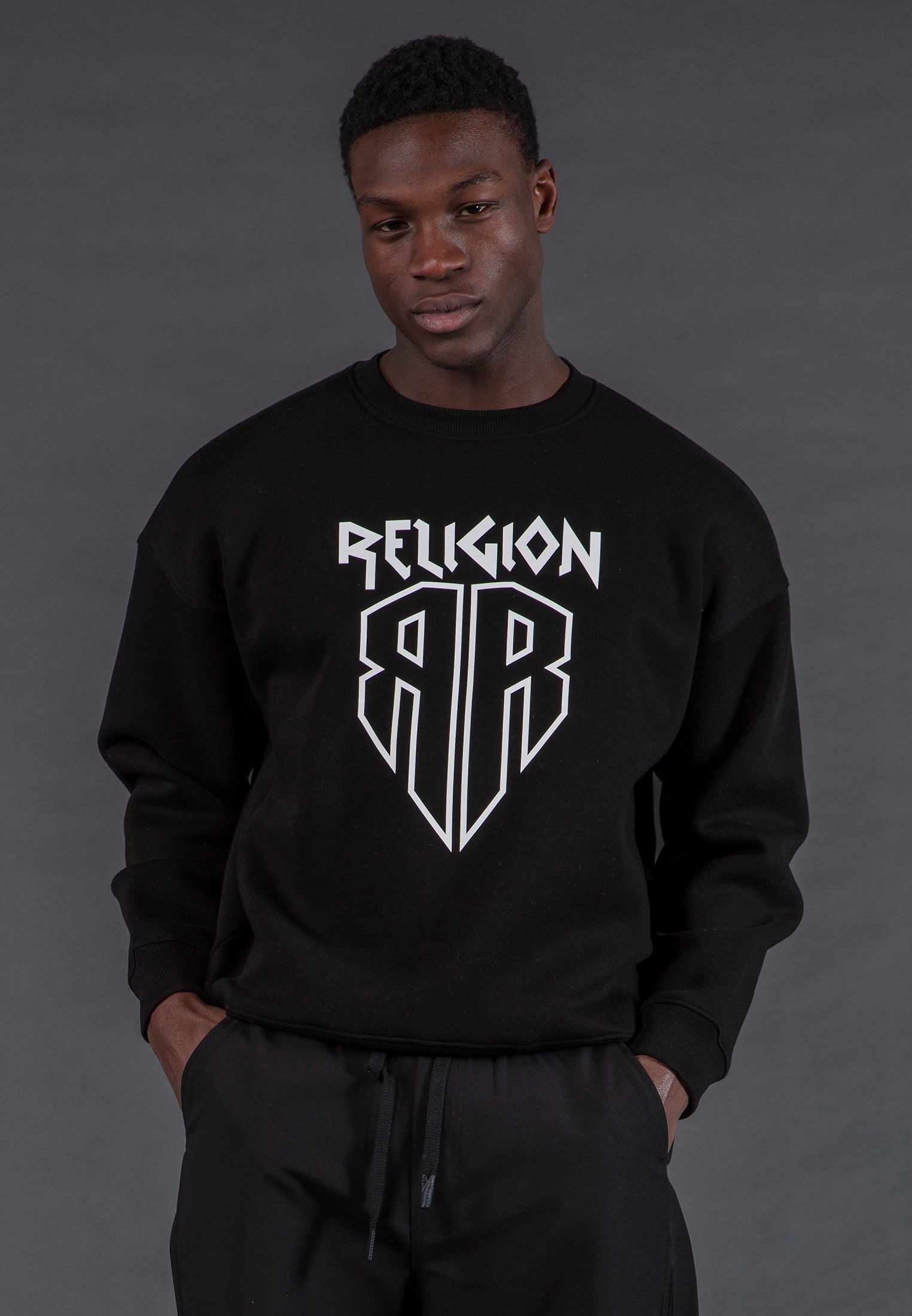SHIELD CREW NECK SWEAT BLACK