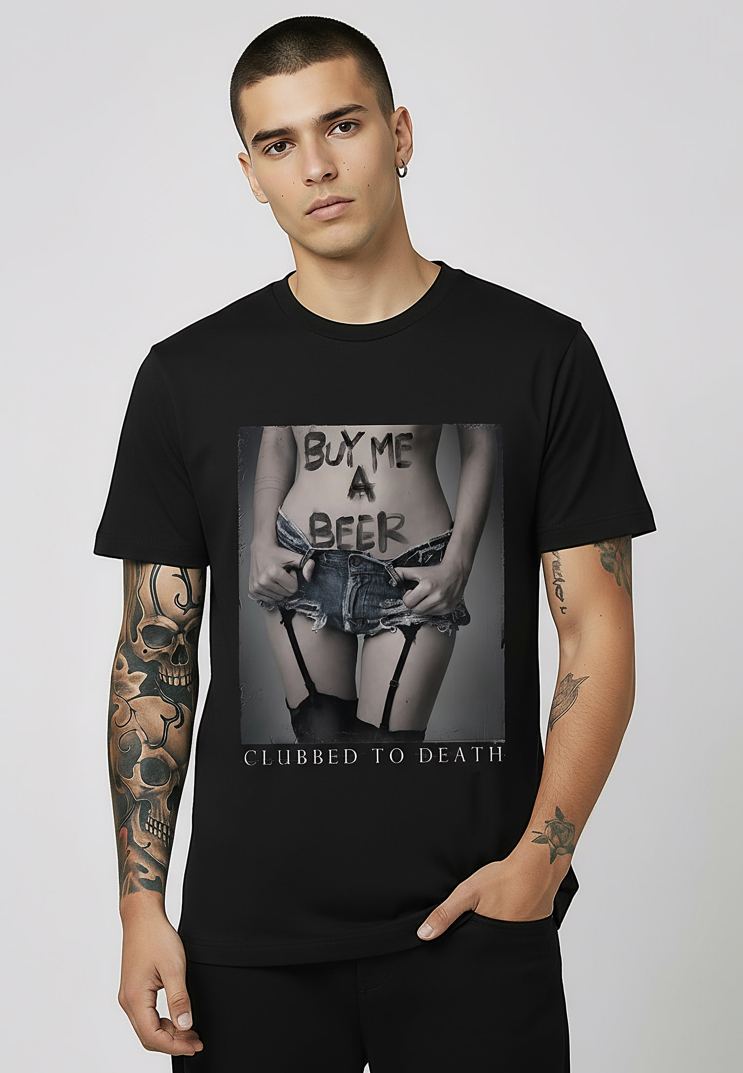 BUY ME BEER T-SHIRT JET BLACK