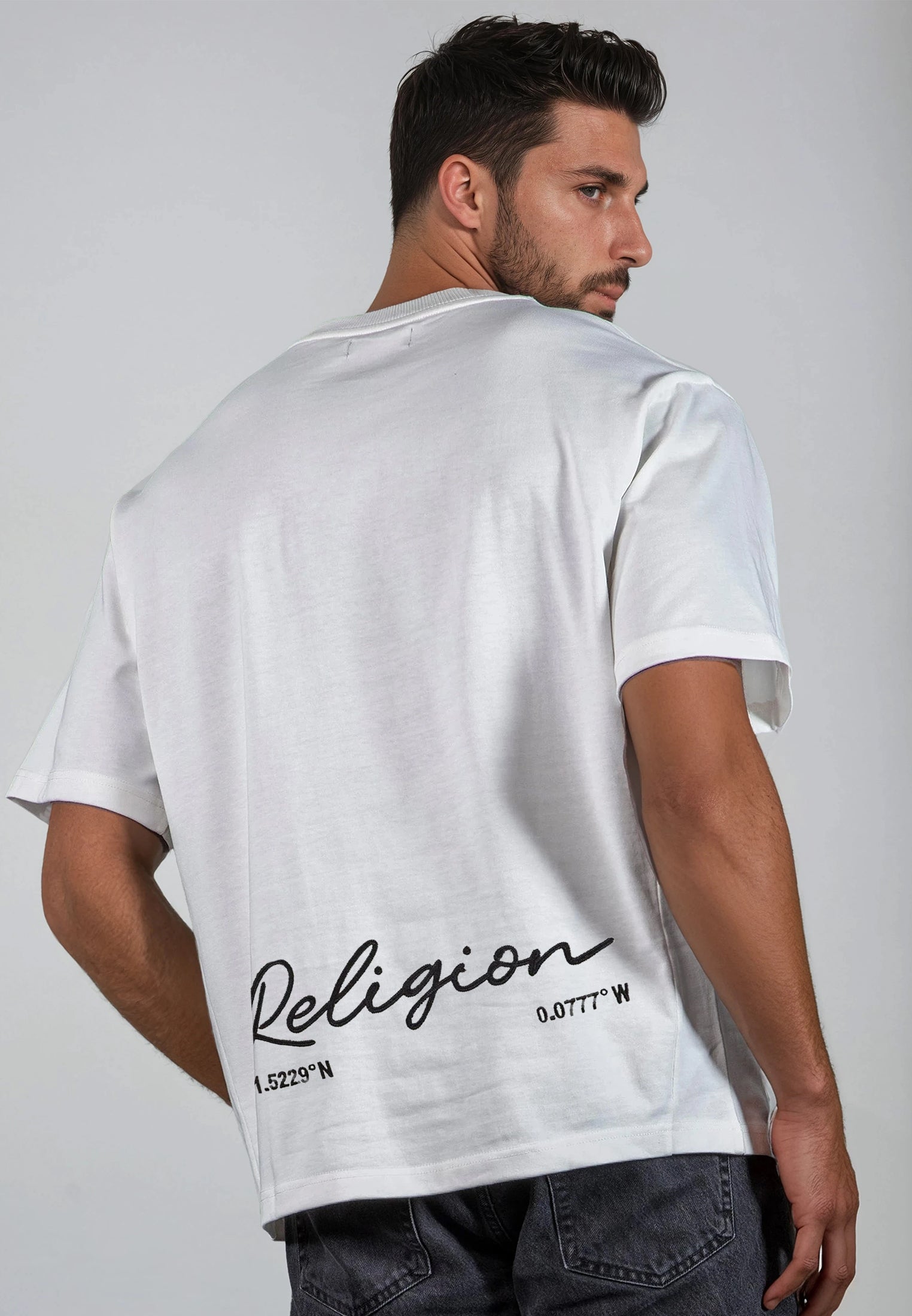 OVERSIZED HEAVY EMBRO T-SHIRT OFF WHITE