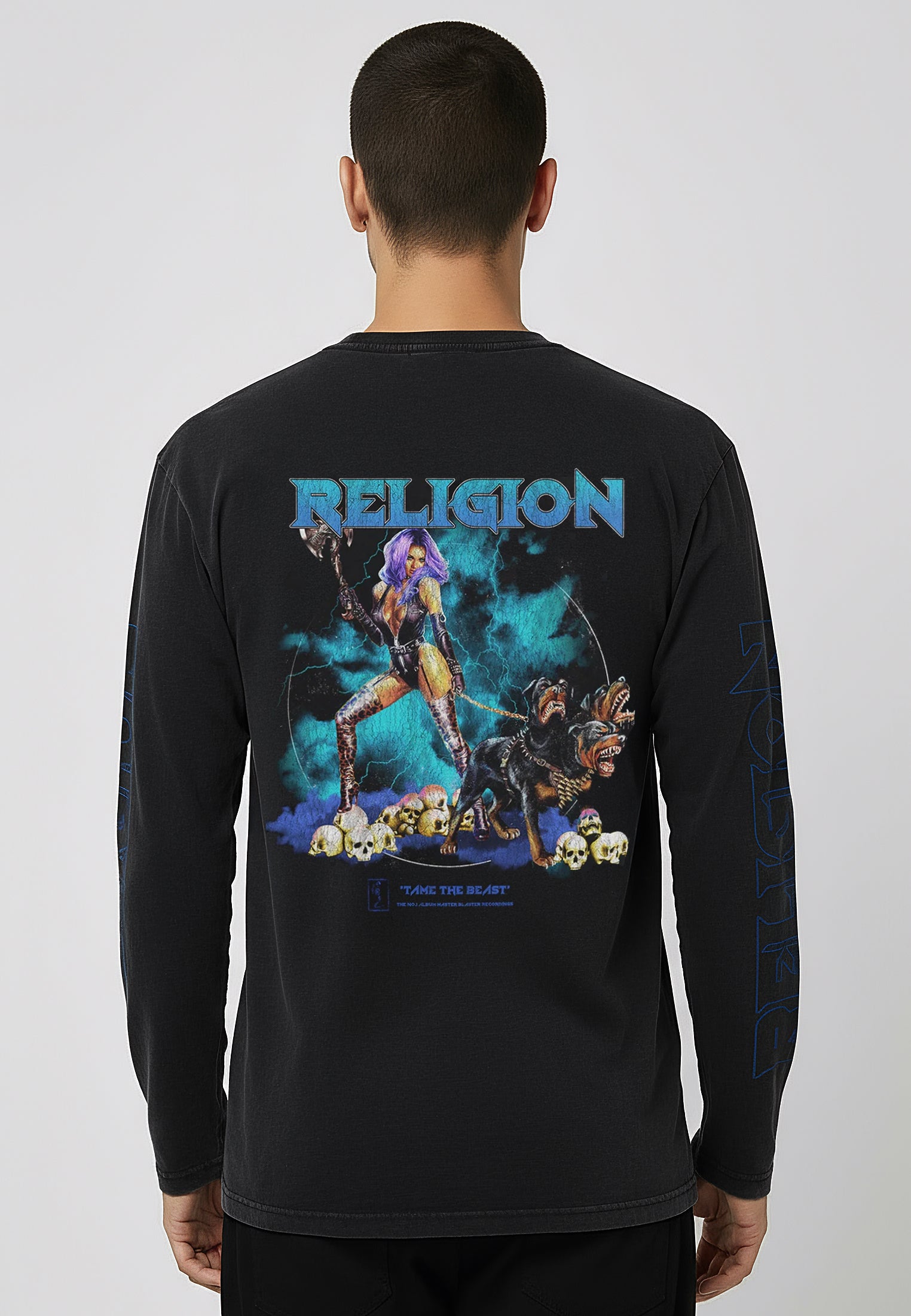 TAME THE BEAST LS T-SHIRT VINTAGE BLACK