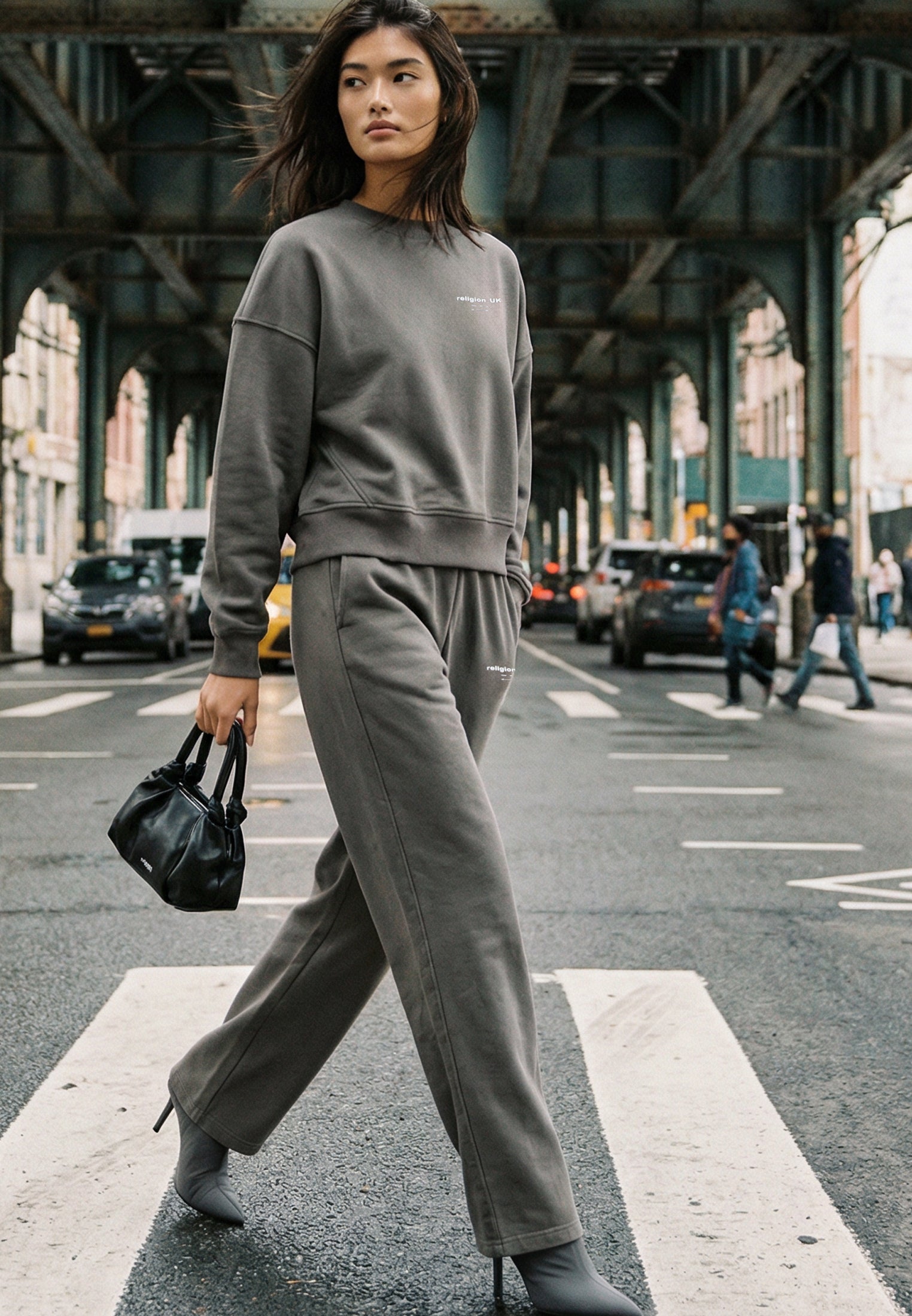 RELIGION UK BATWING SWEAT BRINDLE