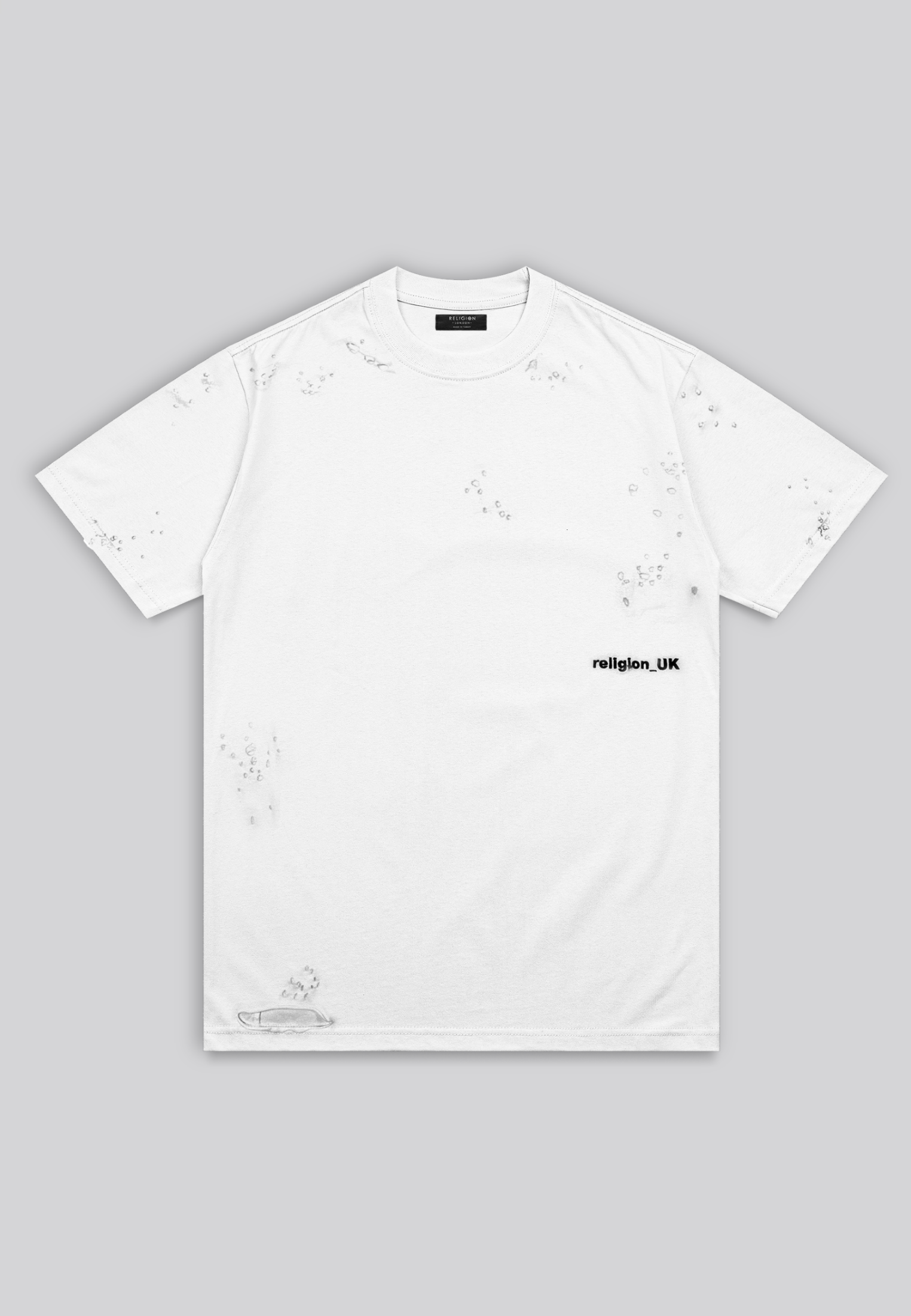 DISTRESSED T-SHIRT OFF WHITE